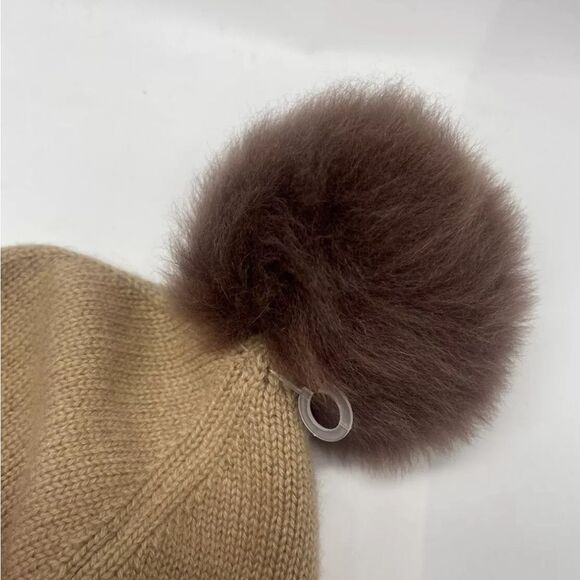 Sofia Cashmere Dip-Dye Cashmere Pom Pom Beanie New W/Out Tags